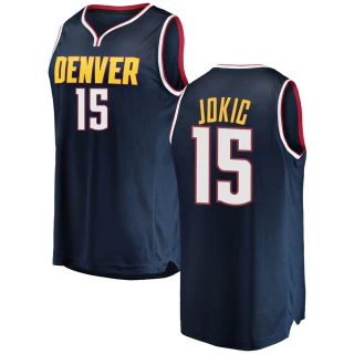 Men's Nikola Jokic Denver Nuggets Navy Fast Break 2018/19 Jersey - Icon Edition