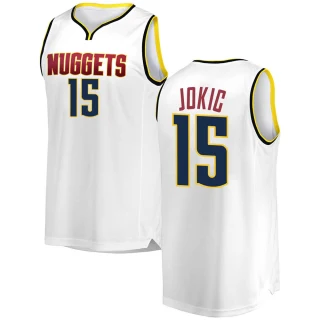 Men's Nikola Jokic Denver Nuggets White Fast Break 2018/19 Jersey - Association Edition