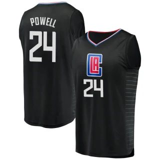 Men's Norman Powell Los Angeles Clippers Black Fast Break Jersey - Statement Edition