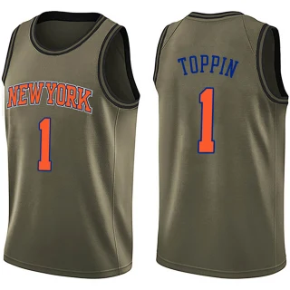 Men's Obi Toppin New York Knicks Green Swingman Salute to Service Jersey