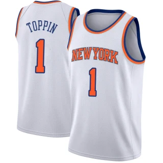 Men's Obi Toppin New York Knicks White Swingman Jersey - Association Edition