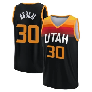 Men's Ochai Agbaji Utah Jazz Black Fast Break 2021/22 Replica City Edition Jersey