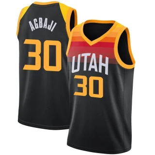 Men's Ochai Agbaji Utah Jazz Black Swingman Jaz 2021/22 Diamond Icon Edition Jersey