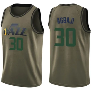 Men's Ochai Agbaji Utah Jazz Green Swingman Salute to Service Jersey