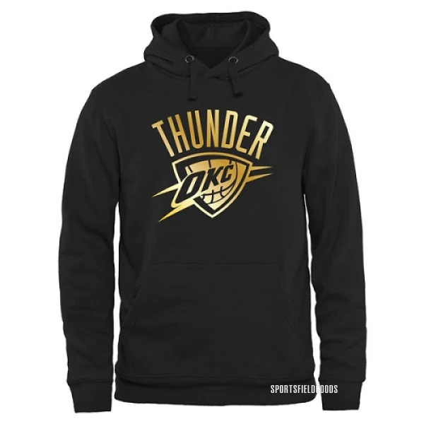 Men's Oklahoma City Thunder Gold Collection Pullover Hoodie - Black