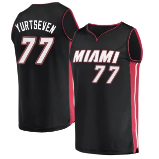 Men's Omer Yurtseven Miami Heat Black Fast Break Jersey - Icon Edition