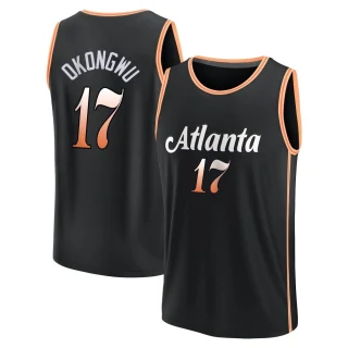 Men's Onyeka Okongwu Atlanta Hawks Black Fast Break 2022/23 City Edition Jersey