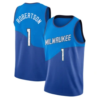 Men's Oscar Robertson Milwaukee Bucks Blue Swingman 2020/21 Jersey - City Edition