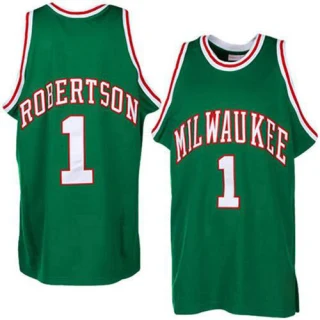 Men's Oscar Robertson Milwaukee Bucks Green Authentic Throwback Jersey