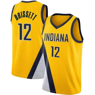Men's Oshae Brissett Indiana Pacers Yellow Swingman 2019/20 Jersey - Statement Edition