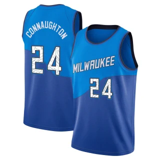 Men's Pat Connaughton Milwaukee Bucks Blue Swingman 2020/21 Jersey - City Edition