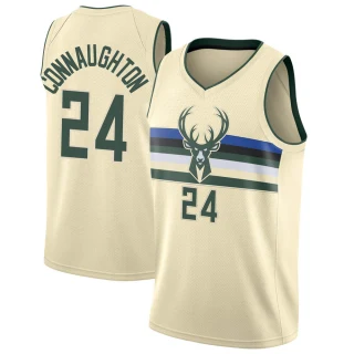 Men's Pat Connaughton Milwaukee Bucks Cream Swingman Jersey - City Edition