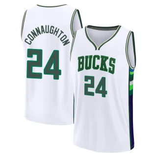 Men's Pat Connaughton Milwaukee Bucks White Fast Break 2021/22 Replica City Edition Jersey
