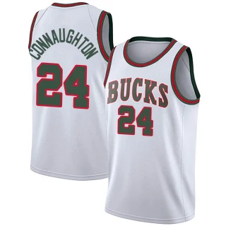 Men's Pat Connaughton Milwaukee Bucks White Swingman Fashion Hardwood Classics Jersey