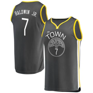 Men's Patrick Baldwin Jr. Golden State Warriors Gold Fast Break Charcoal Jersey - Statement Edition