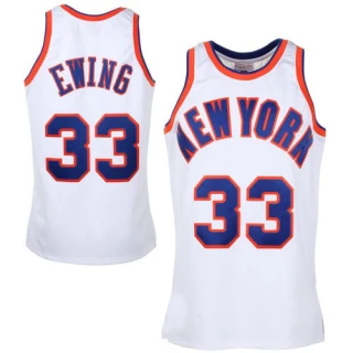 Men's Patrick Ewing New York Knicks White Authentic Throwback Jersey