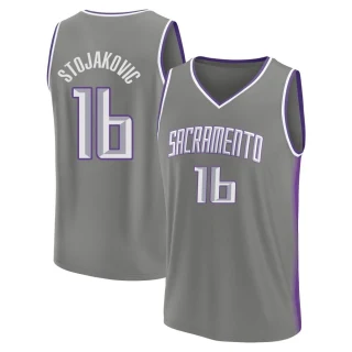 Men's Peja Stojakovic Sacramento Kings Gray Fast Break 2022/23 City Edition Jersey