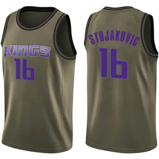 Men's Peja Stojakovic Sacramento Kings Green Swingman Salute to Service Jersey
