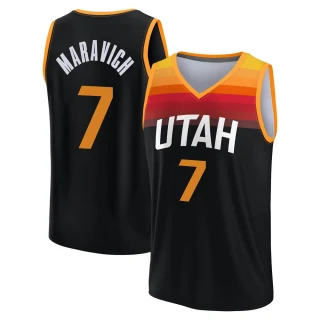Men's Pete Maravich Utah Jazz Black Fast Break 2021/22 Replica City Edition Jersey