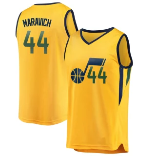 Men's Pete Maravich Utah Jazz Gold Fast Break Jersey - Statement Edition