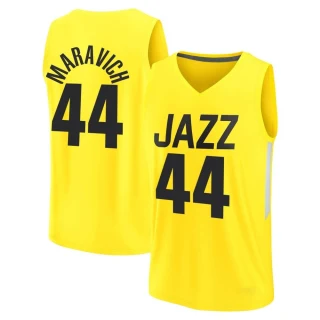 Men's Pete Maravich Utah Jazz Yellow Fast Break 2022/23 City Edition Jersey