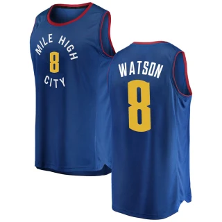 Men's Peyton Watson Denver Nuggets Blue Fast Break 2018/19 Jersey - Statement Edition