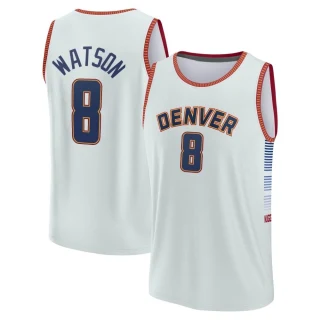 Men's Peyton Watson Denver Nuggets Fast Break Silver 2022/23 City Edition Jersey