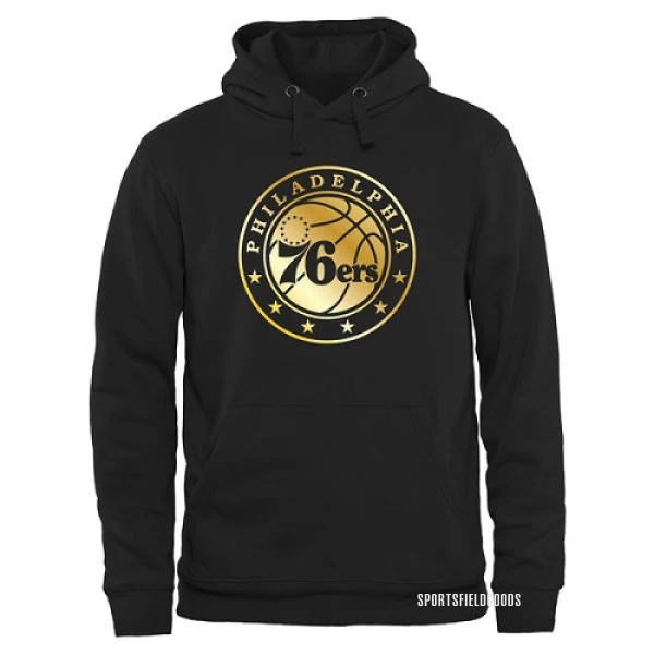 Men's Philadelphia 76ers Gold Collection Pullover Hoodie - Black