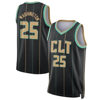 Men's P.J. Washington Charlotte Hornets Black Swingman Jordan Brand 2022/23 City Edition Jersey