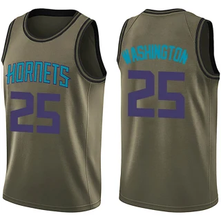 Men's P.J. Washington Charlotte Hornets Green Swingman Salute to Service Jersey