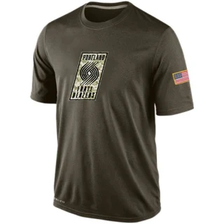 Men's Portland Trail Blazers Olive Salute To Service KO Performance Dri-FIT T-Shirt