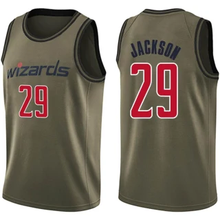 Men's Quenton Jackson Washington Wizards Green Swingman Salute to Service Jersey