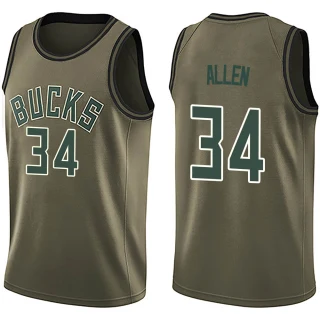 Men's Ray Allen Milwaukee Bucks Green Swingman Salute to Service Jersey