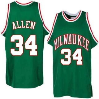 Men's Ray Allen Milwaukee Bucks Green Swingman Throwback Jersey