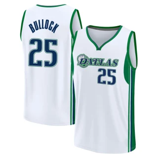 Men's Reggie Bullock Dallas Mavericks White Fast Break 2021/22 Replica City Edition Jersey