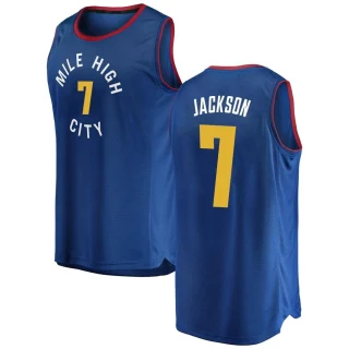 Men's Reggie Jackson Denver Nuggets Blue Fast Break 2018/19 Jersey - Statement Edition