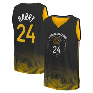 Men's Rick Barry Golden State Warriors Gold Fast Break Black 2022/23 City Edition Jersey