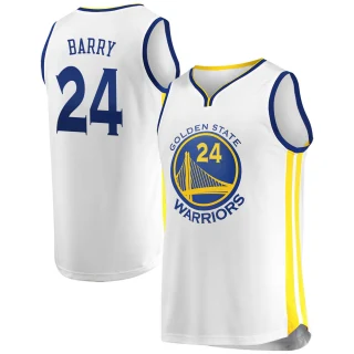 Men's Rick Barry Golden State Warriors Gold Fast Break White Jersey - Association Edition