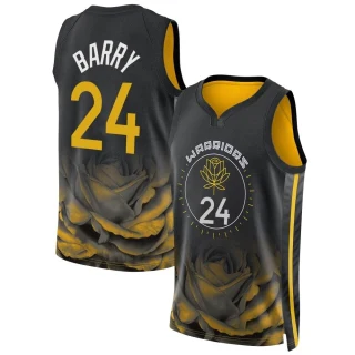 Men's Rick Barry Golden State Warriors Gold Swingman Black 2022/23 City Edition Jersey