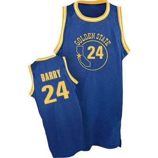 Men's Rick Barry Golden State Warriors Royal Blue Authentic New Throwback 2017 The Finals Patch Jersey