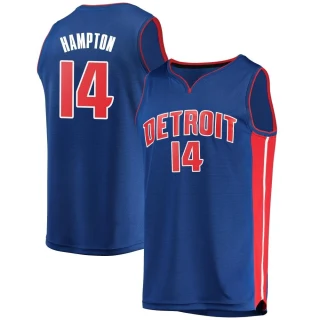 Men's R.J. Hampton Detroit Pistons Blue Fast Break Jersey - Icon Edition