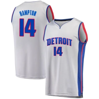 Men's R.J. Hampton Detroit Pistons Gray Fast Break Alternate Jersey - Statement Edition