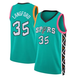 Men's Romeo Langford San Antonio Spurs Fast Break Turquoise 2022/23 City Edition Jersey