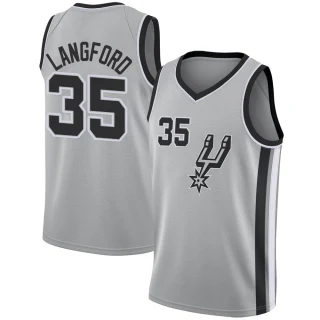 Men's Romeo Langford San Antonio Spurs Swingman Silver Jersey - Statement Edition