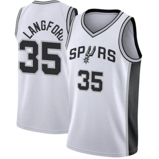 Men's Romeo Langford San Antonio Spurs White Fast Break Jersey - Association Edition