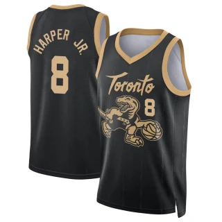 Men's Ron Harper Jr. Toronto Raptors Black Swingman 2021/22 City Edition Jersey