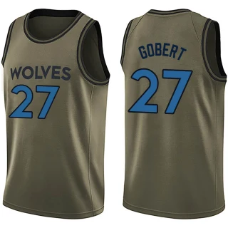 Men's Rudy Gobert Minnesota Timberwolves Green Swingman Salute to Service Jersey