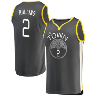 Men's Ryan Rollins Golden State Warriors Gold Fast Break Charcoal Jersey - Statement Edition