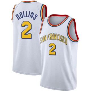 Men's Ryan Rollins Golden State Warriors Gold Swingman White Hardwood Classics Jersey - San Francisco Classic Edition