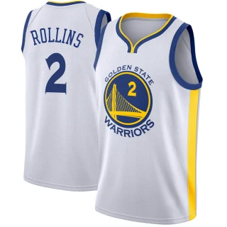 Men's Ryan Rollins Golden State Warriors Gold Swingman White Jersey - Association Edition